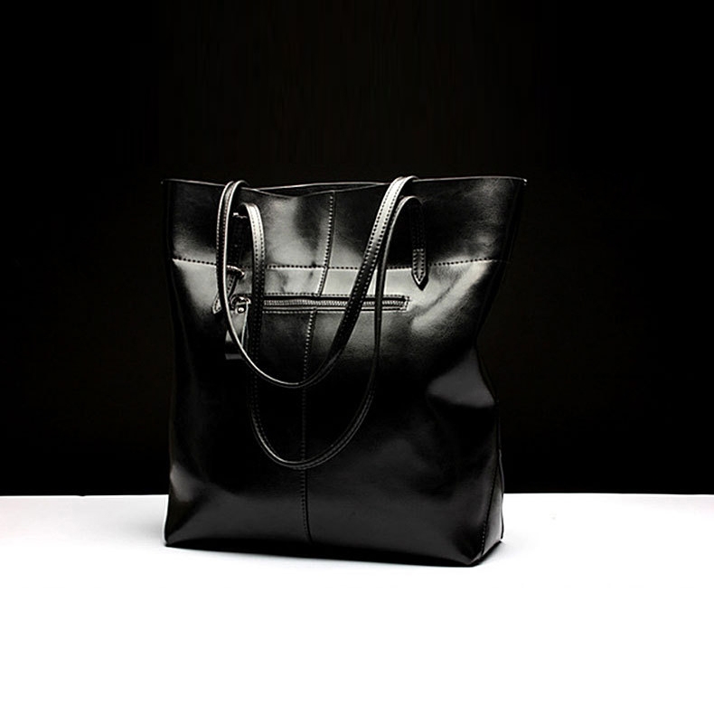  Zornna Bolso tote negro para mujer, diseño único de reloj, 100%  piel auténtica, bolso multiocasión, Negro - : Ropa, Zapatos y Joyería