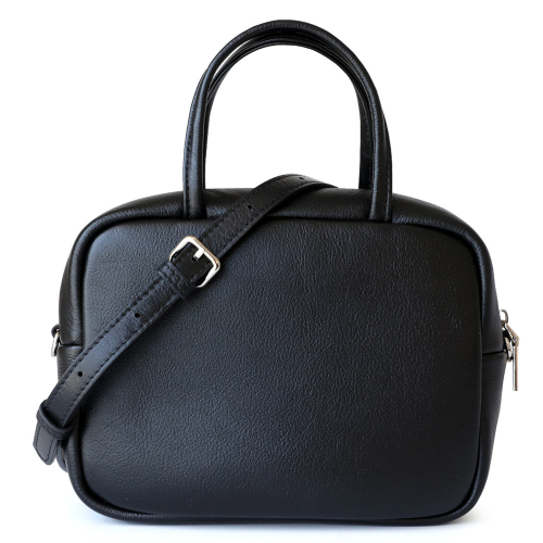 Black Genuine Leather Square Handbags Crossbody Top Handle Bags